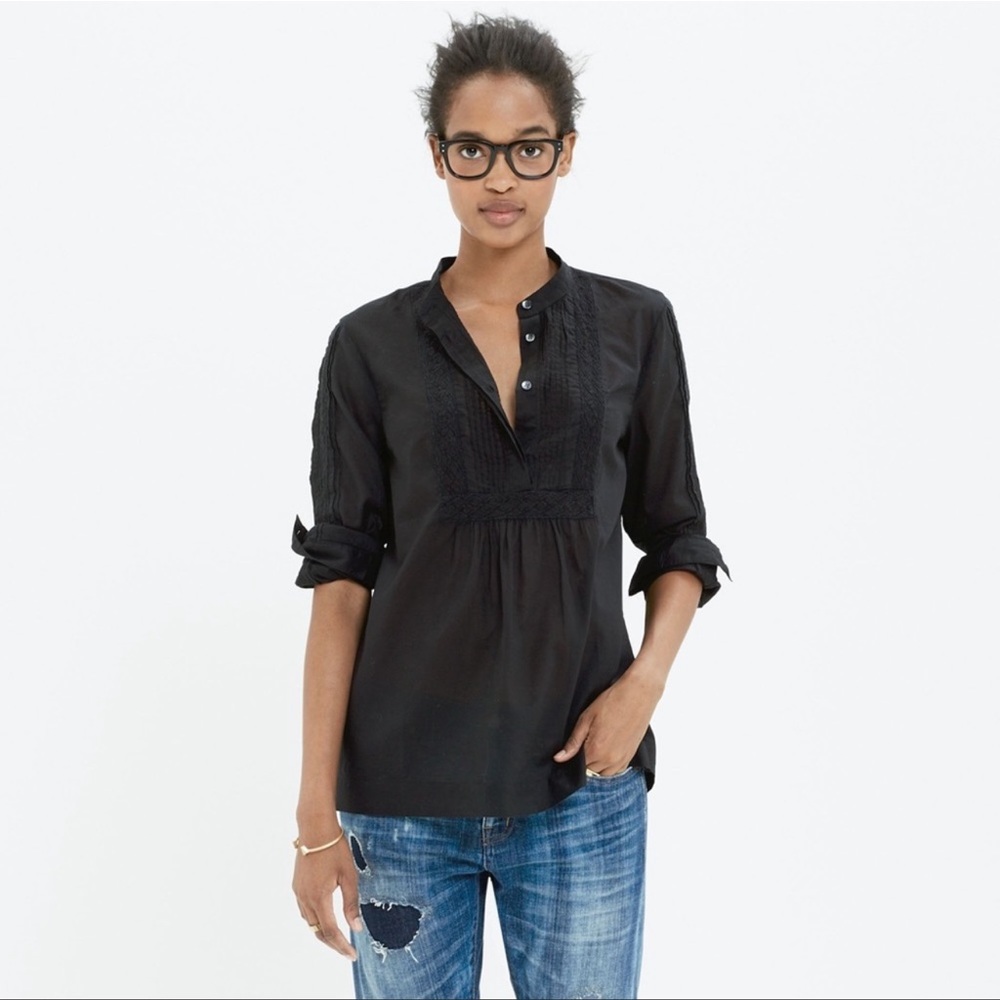 Madewell Eyelet-Inset Blouse